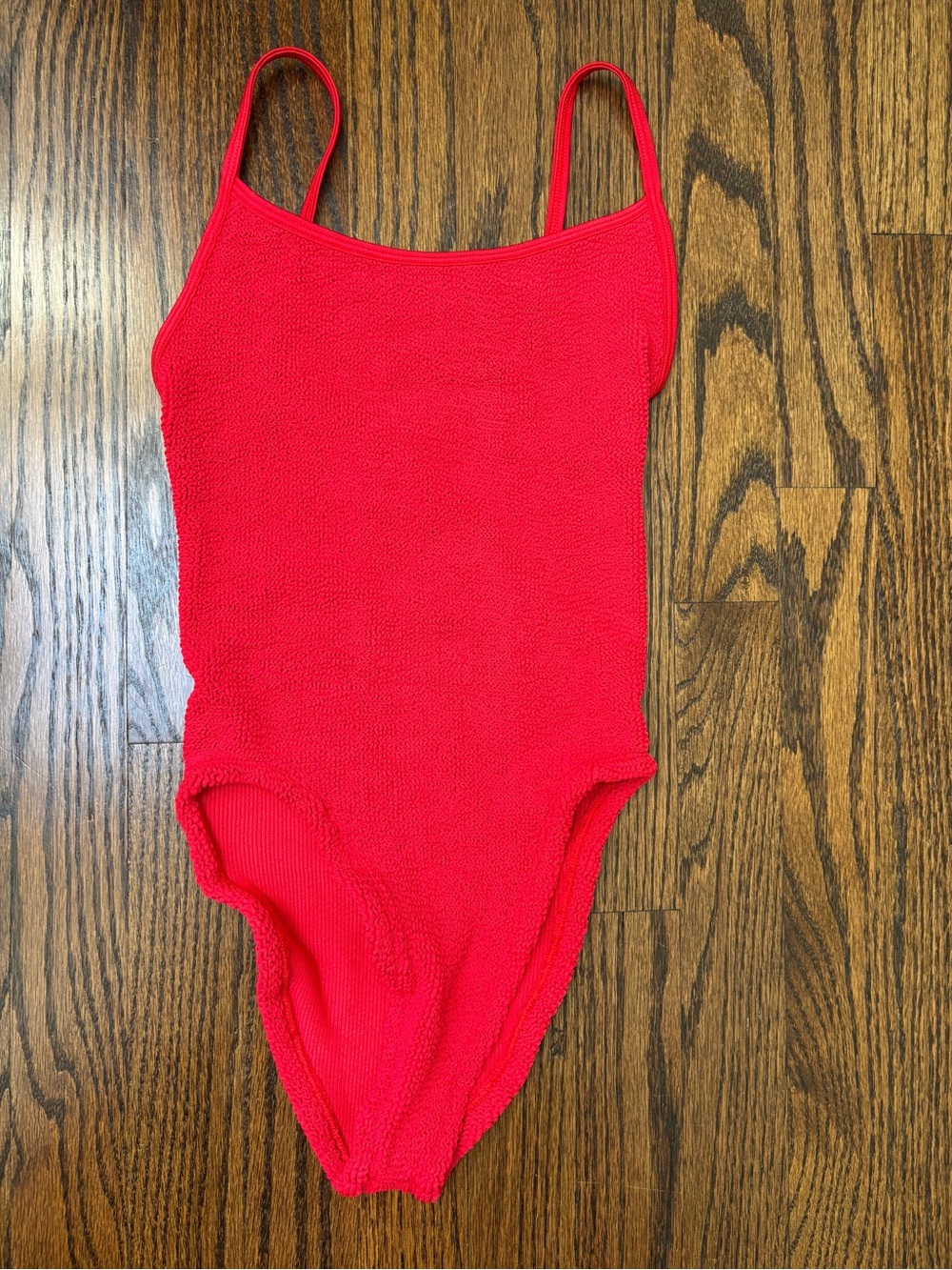 Hunza G Bright Red Textured One-Piece Swimsuit
